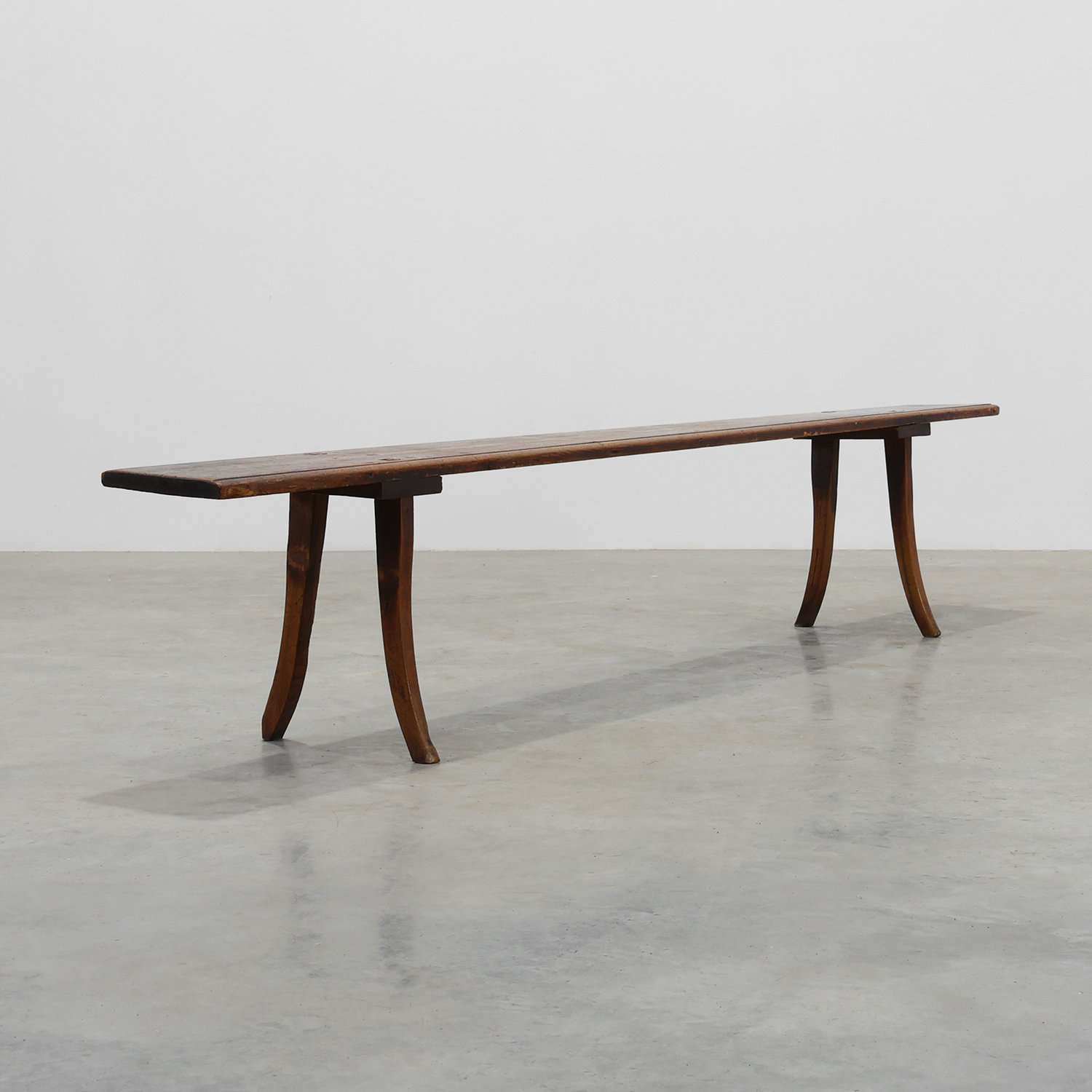Large wabi sabi style wooden bench with beautiful patina, Japan 19th century -img